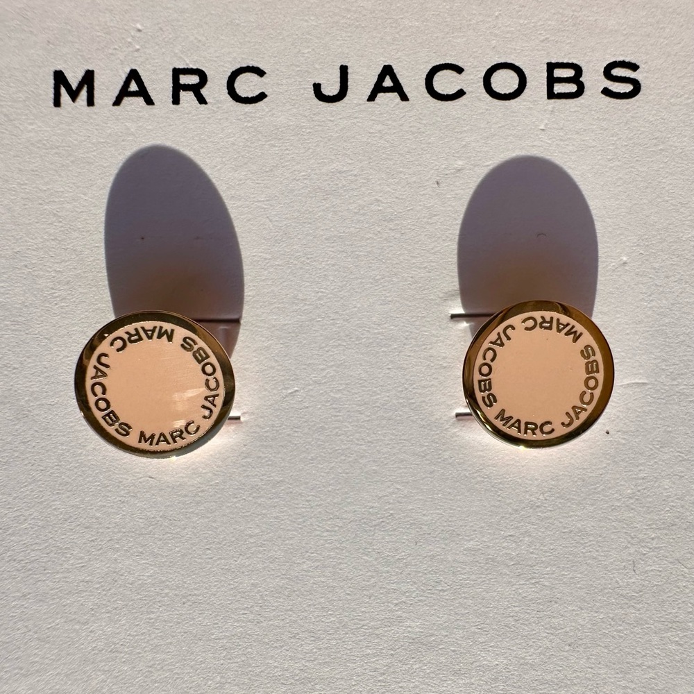 Marc Jacobs Medallion rose gold stud earrings